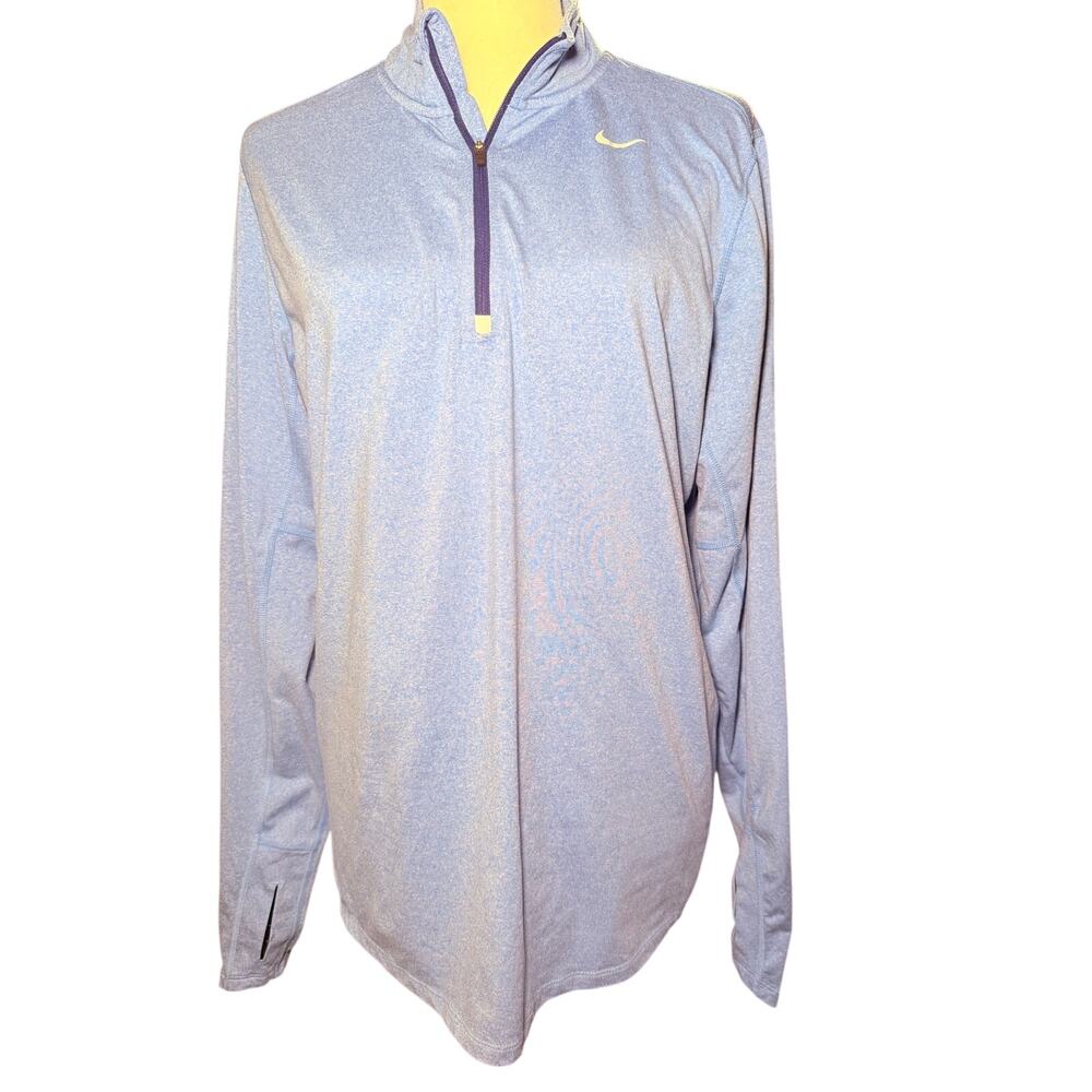 Nike Dri-Fit Swift Element UV Quarter Zip, Heathered Blue, Women's Size Medium